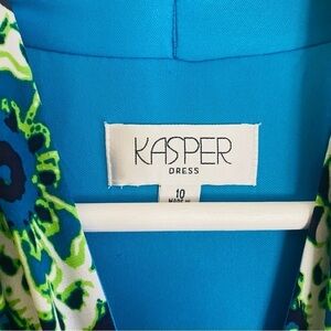 KASPER sleeveless column maxi dress in blue and green size 10